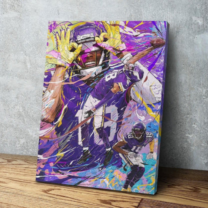 Justin Jefferson Griddy | CANVAS Print | Sports Wall Art | Minnesota Vikings | Fan Cave Gift