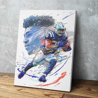 Jonathan Taylor | Sports Wall Art | Canvas | Indianapolis Colts | Man Cave Gift
