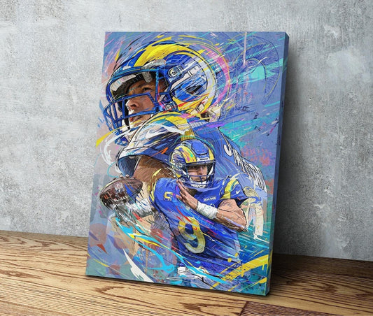 Matthew Stafford | Sports Wall Art | Los Angeles Rams | Canvas | Man Cave Gift