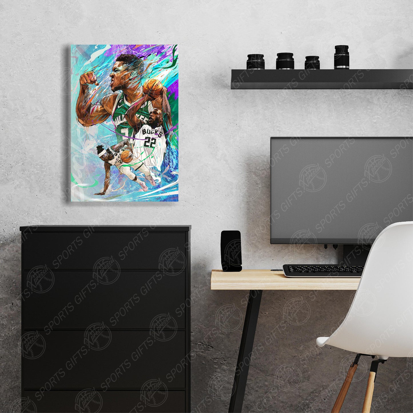 Giannis Antetokounmpo | Middleton | Holiday | Sports Wall Art on Canvas | Milwaukee Bucks | Gift for Him