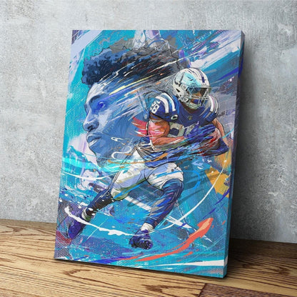 Jonathan Taylor | Sports Wall Art | Canvas | Indianapolis Colts | Man Cave Gift