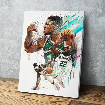 Giannis Antetokounmpo | Middleton | Holiday | Sports Wall Art on Canvas | Milwaukee Bucks | Gift for Him
