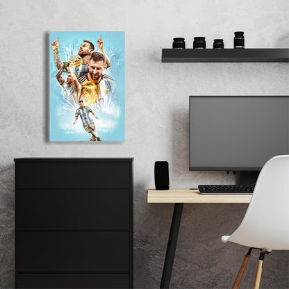 Lionel Messi | World Cup Champions | Argentina | Sports Wall Art | Canvas | Man Cave Gift