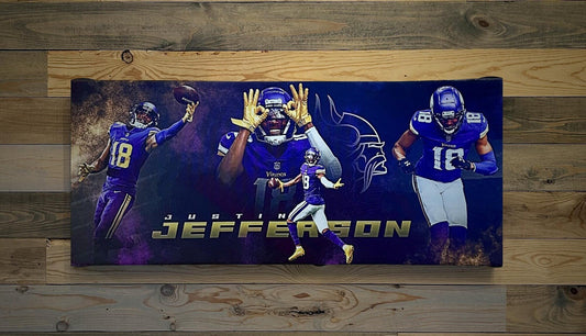 Justin Jefferson | Sports Wall Art | Griddy | Canvas | Man Cave Gift | Minnesota Vikings