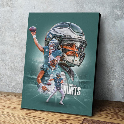 Jalen Hurts | Philadelphia Eagles | Sports Wall Art | Canvas | Man Cave Gift