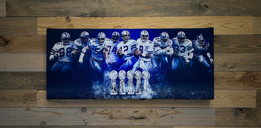 Dallas Cowboys Championships | Sports Wall Art | Canvas | Man Cave Gift