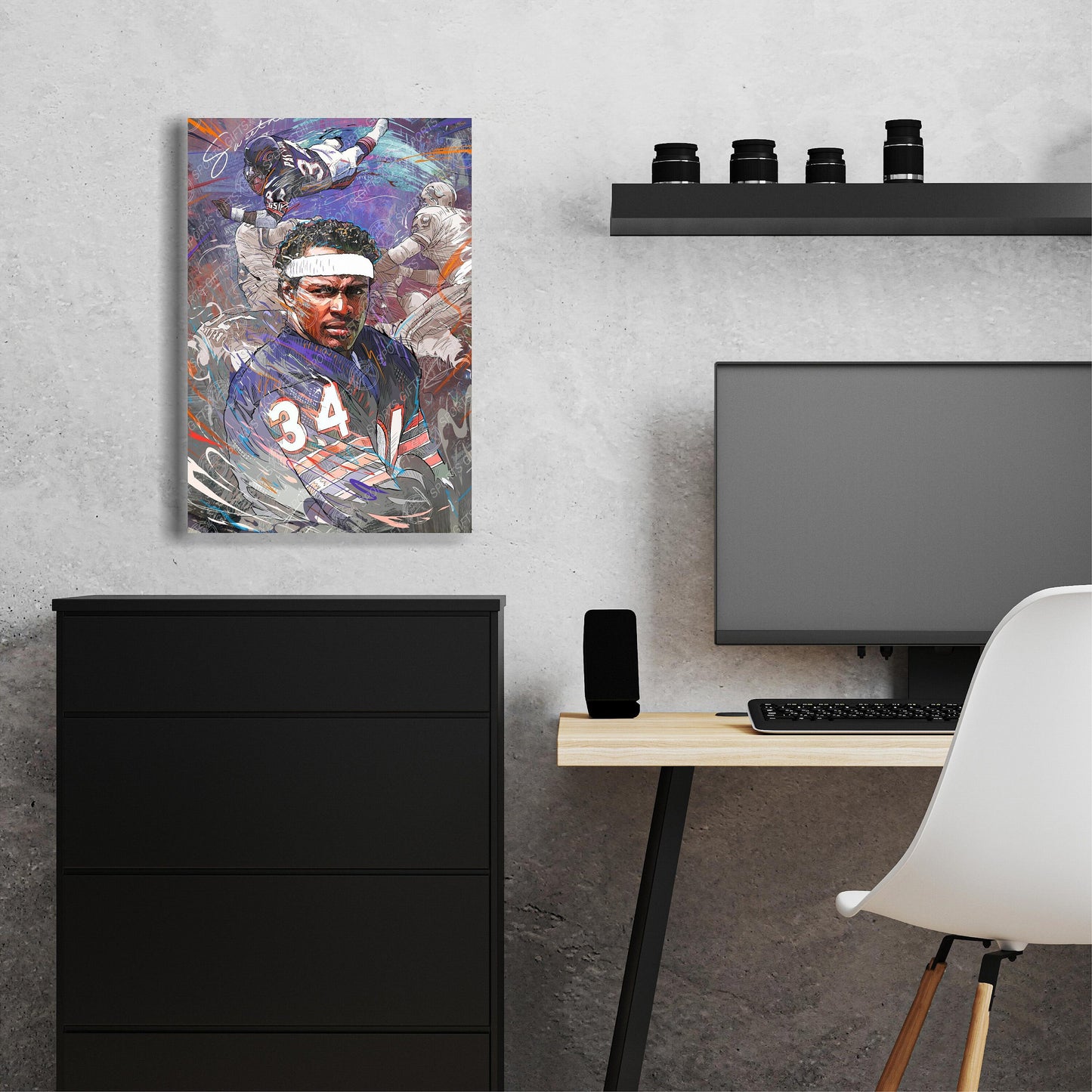 Walter Payton | Sweetness | Sports Wall Art | Canvas | Chicago Bears | Man Cave