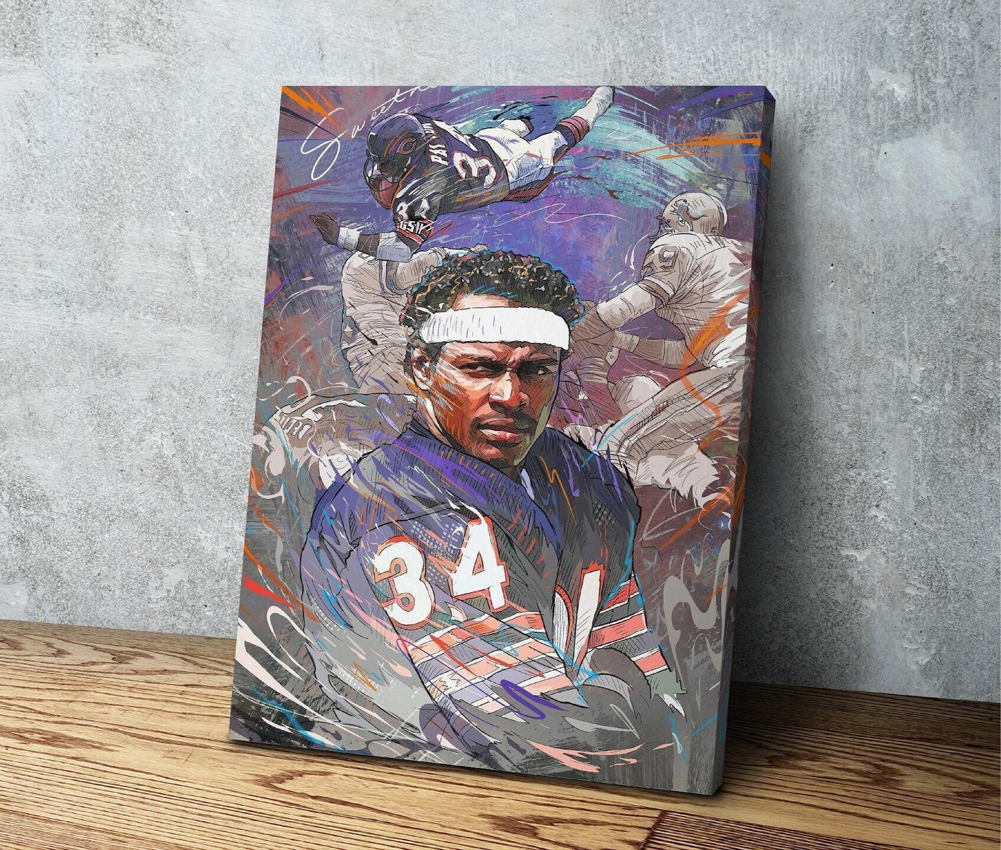 Walter Payton | Sweetness | Sports Wall Art | Canvas | Chicago Bears | Man Cave