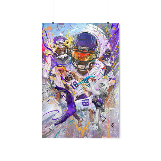 Justin Jefferson | Poster | Griddy | One Handed Catch | Minnesota Vikings | Wall Art | Sports Art