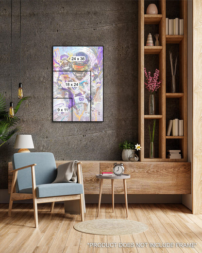 Justin Jefferson | Poster | Griddy | One Handed Catch | Minnesota Vikings | Wall Art | Sports Art