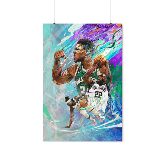 Giannis Antetokounmpo | Khris Middleton | Jrue Holiday | Poster | Milwaukee Bucks | Wall Art