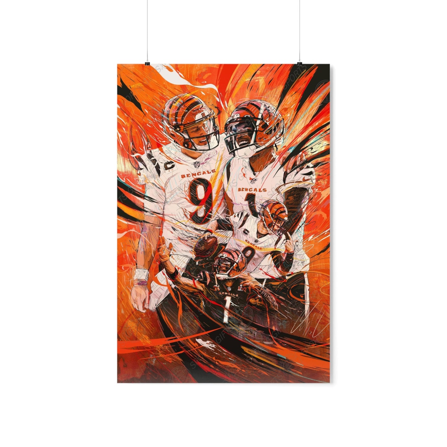 Joe Burrow | Ja'Marr Chase | Poster | Cincinnati Bengals | Wall Art