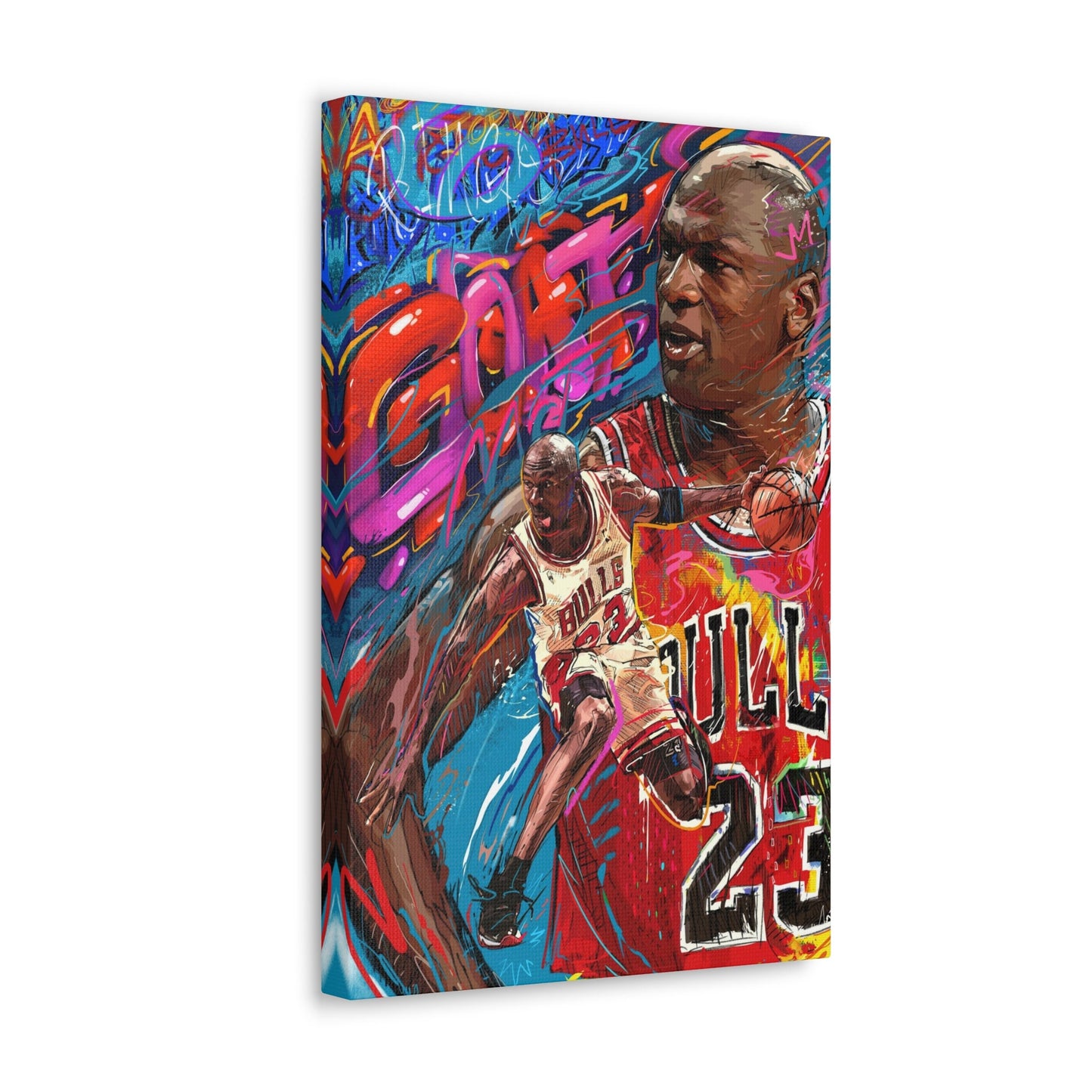 Michael Jordan | GOAT | Graffiti | Sports Wall Art | Canvas | Chicago Bulls | Gift for Him