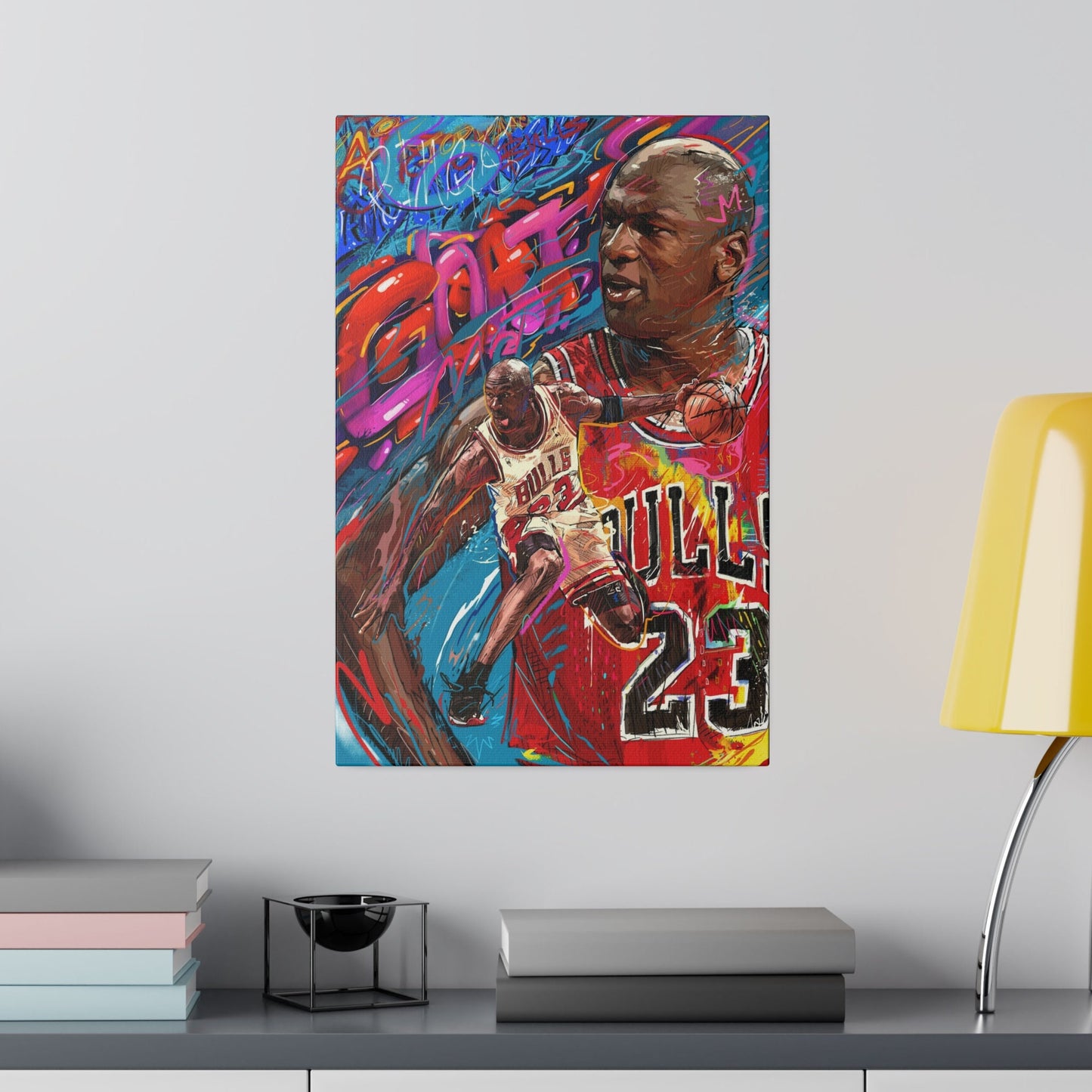 Michael Jordan | GOAT | Graffiti | Sports Wall Art | Canvas | Chicago Bulls | Gift for Him