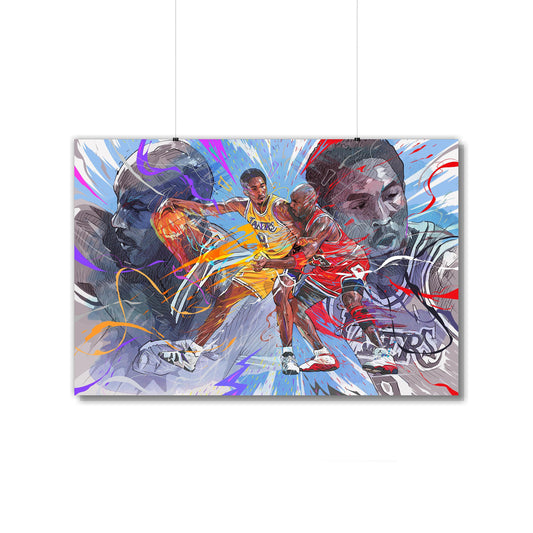 Kobe Bryant vs Michael Jordan | Poster | Duel | GOATs | Wall Art