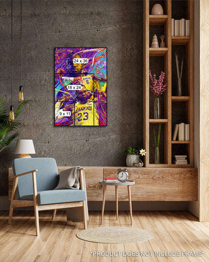 LeBron James | Poster | Abstract | LA Lakers |  Sports Wall Art
