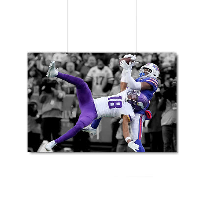 Justin Jefferson | Poster | One Handed Catch vs Bills | Minnesota Vikings | Wall Art