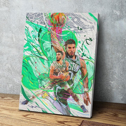 Jayson Tatum | Boston Celtics | Sports Wall Art | Canvas | Man Cave Gift