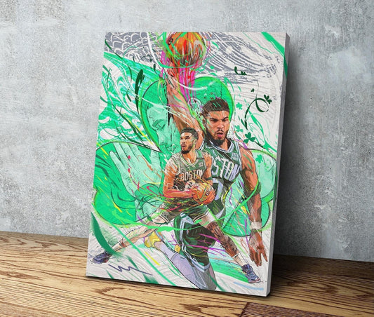 Jayson Tatum | Boston Celtics | Sports Wall Art | Canvas | Man Cave Gift