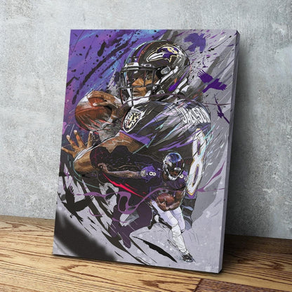 Lamar Jackson | Sports Wall Art | Canvas | Baltimore Ravens | Gift for Him