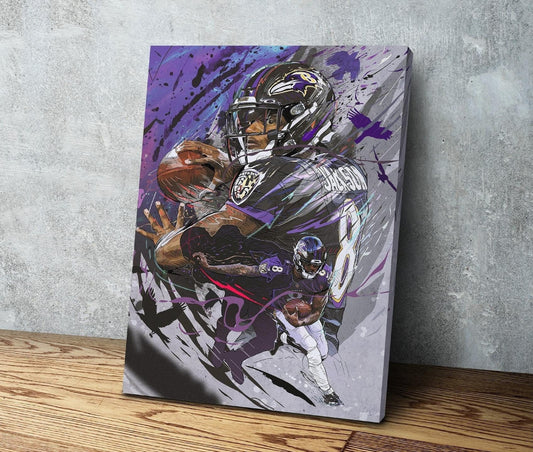 Lamar Jackson | Sports Wall Art | Canvas | Baltimore Ravens | Gift for Him