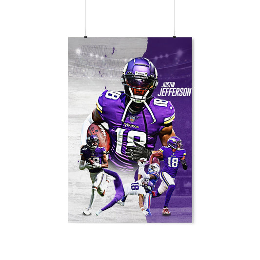 Justin Jefferson | Poster | 2-Tone | Minnesota Vikings | Wall Art