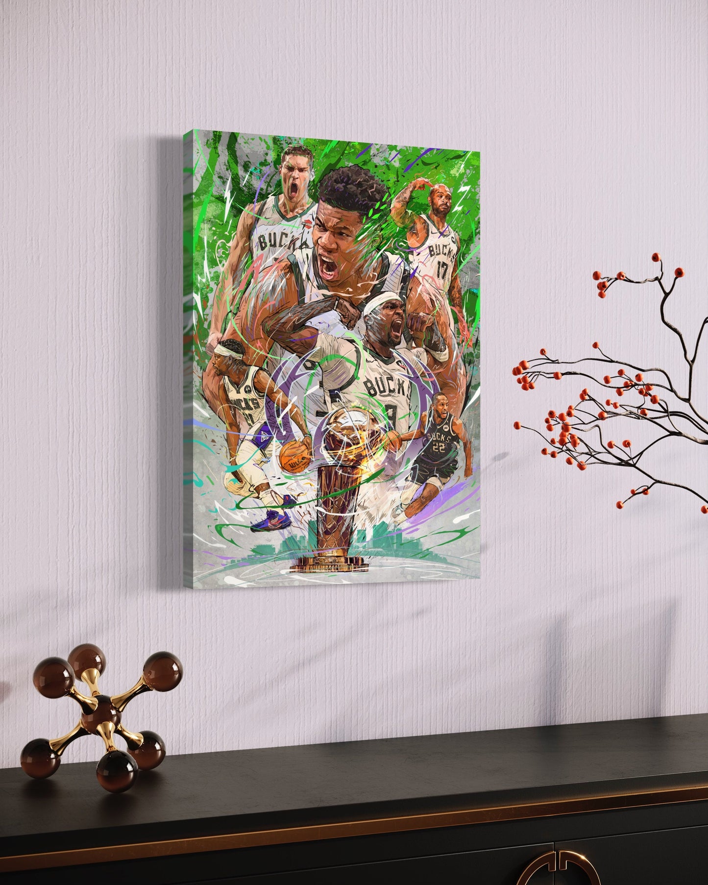 Milwaukee Bucks | 2021 NBA Champions | Giannis | Sports Wall Art | Canvas Art | Gift for Him