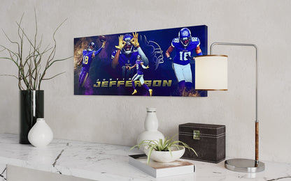 Justin Jefferson | Sports Wall Art | Griddy | Canvas | Man Cave Gift | Minnesota Vikings