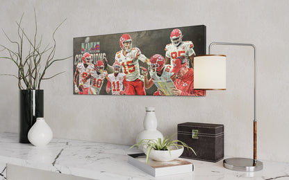 Kansas City Chiefs SuperBowl Champions | Mahomes | Sports Wall Art| Canvas | Man Cave
