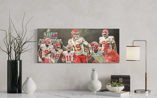 Kansas City Chiefs SuperBowl Champions | Mahomes | Sports Wall Art| Canvas | Man Cave