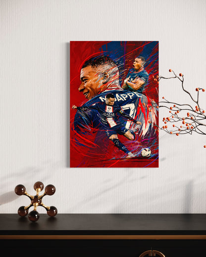 Kylian Mbappe | Paris Saint-Germain | Sports Wall Art | Canvas | Man Cave Gift