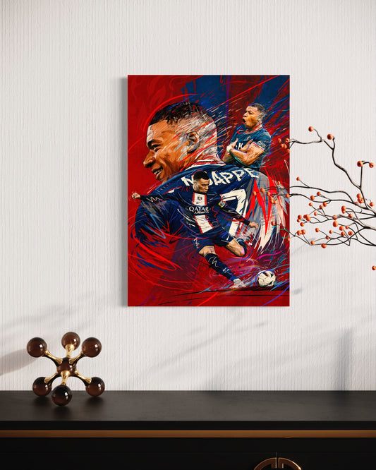 Kylian Mbappe | Paris Saint-Germain | Sports Wall Art | Canvas | Man Cave Gift